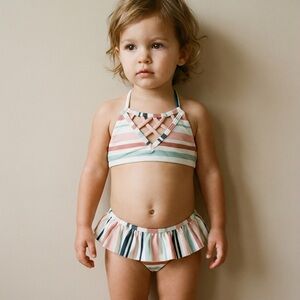 Issa de' mar Striped Kids Swim Bikini - Multicolor